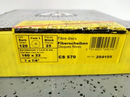 25x Klingspor CS570 K120 180x22mm fiberschijf (3)